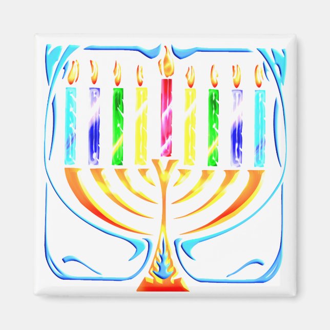 Magnet : Hanoukka Menorah - Chanukah Menorah (Devant)