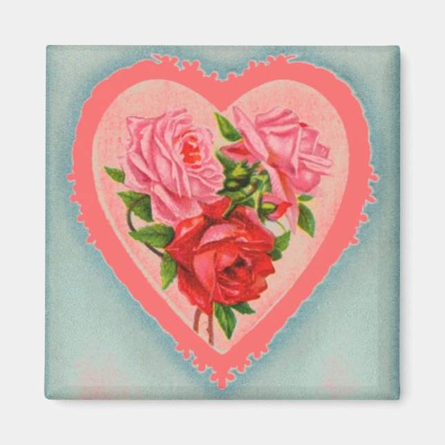 Magnet Herz und Rose (Vorne)