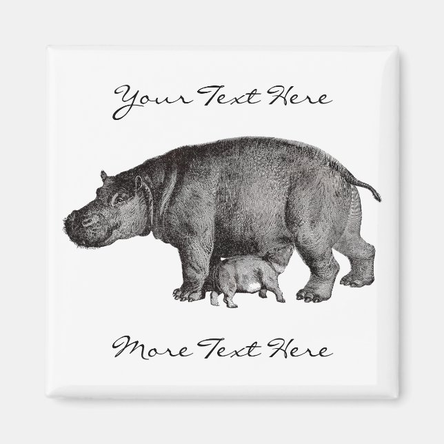 Magnet Hippo vintage (Devant)