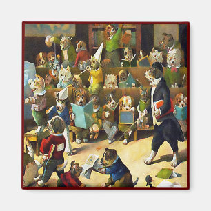 Magnet: Hundeschule durch Louis Wain Magnet