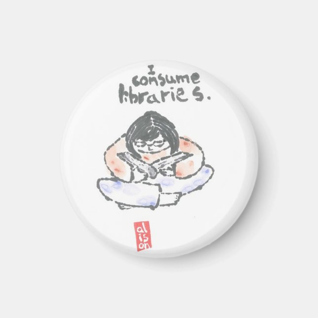 Magnet "Ich verbrauche Bibliotheken" (Vorne)