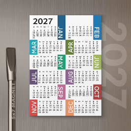Magnet Kalender - 12 Monate funky farbenfrohe Mona