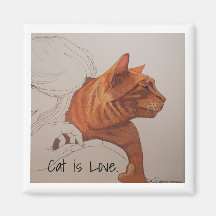 Magnet: Katze ist Liebe