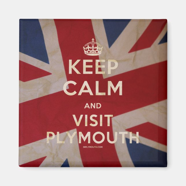 Magnet 'Keep Calm and Visit Plymouth' (Devant)