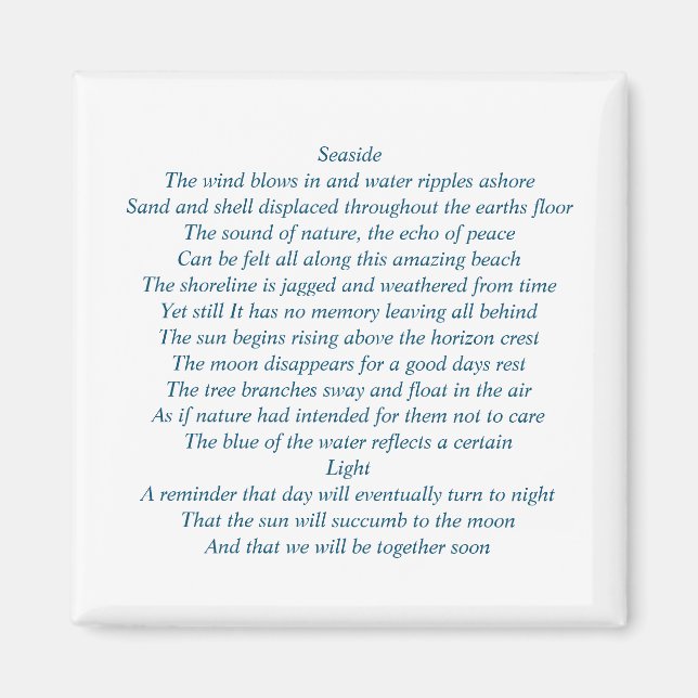 Magnet komplett mit origineller Poesie (Vorne)