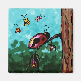 Magnet, Ladybug auf einem Zweigbild Magnet