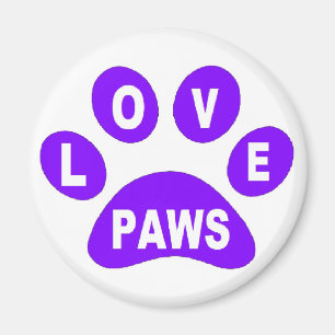Magnet-Liebe Paws auf Paws Lila Magnet