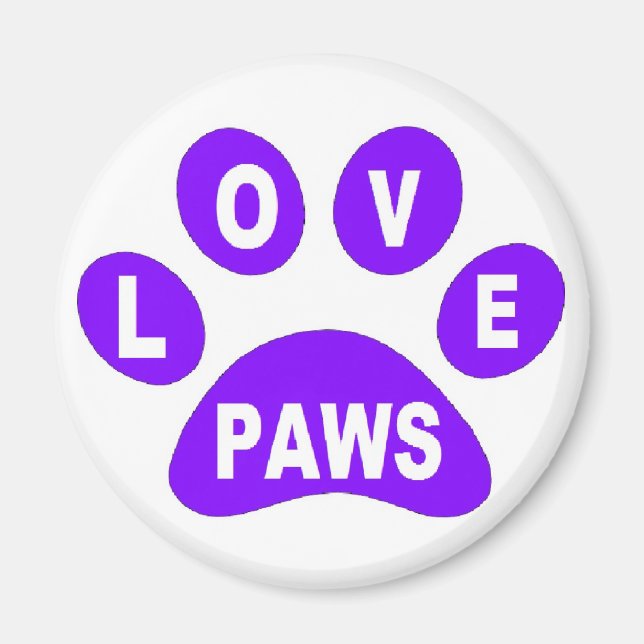 Magnet-Liebe Paws auf Paws Lila Magnet (Vorne)