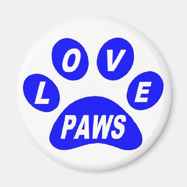 Magnet-Liebe Paws Blue Magnet (Vorne)