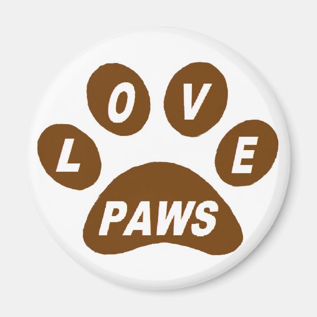 Magnet-Liebe Paws Brown Magnet (Vorne)