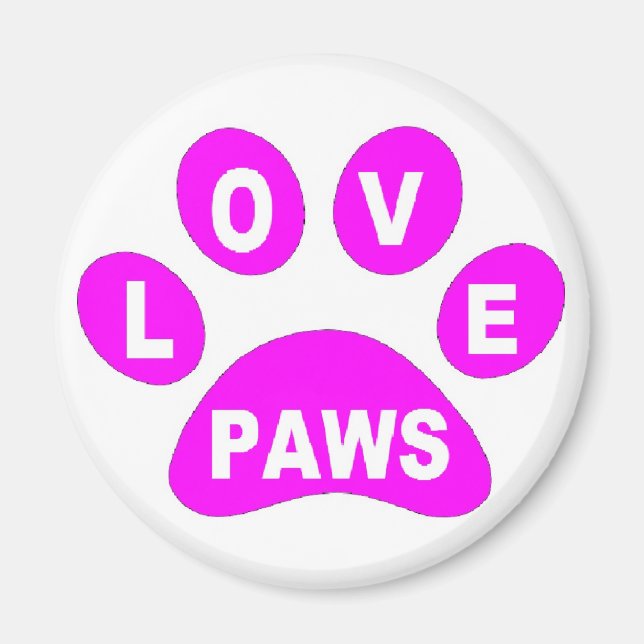 Magnet-Liebe Paws Pink Magnet (Vorne)
