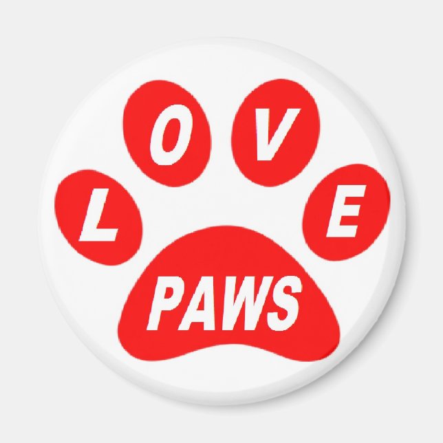 Magnet-Liebe Paws Red Magnet (Vorne)