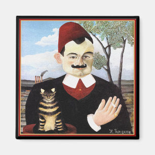 Magnet:  "Mann u. Katze" durch Henri Rousseau Magnet