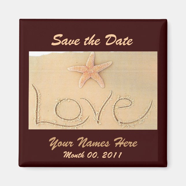 Magnet Mariage de l'amour de la plage (Devant)