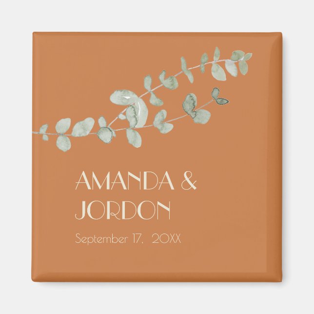 Magnet Mariage en terre cuite Eucalyptus Deco (Devant)