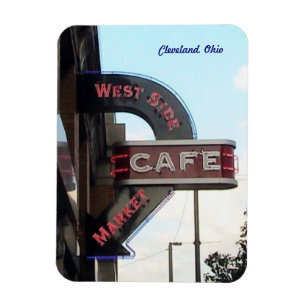 Magnet Markt-Café-Zeichen-Clevelands Ohio