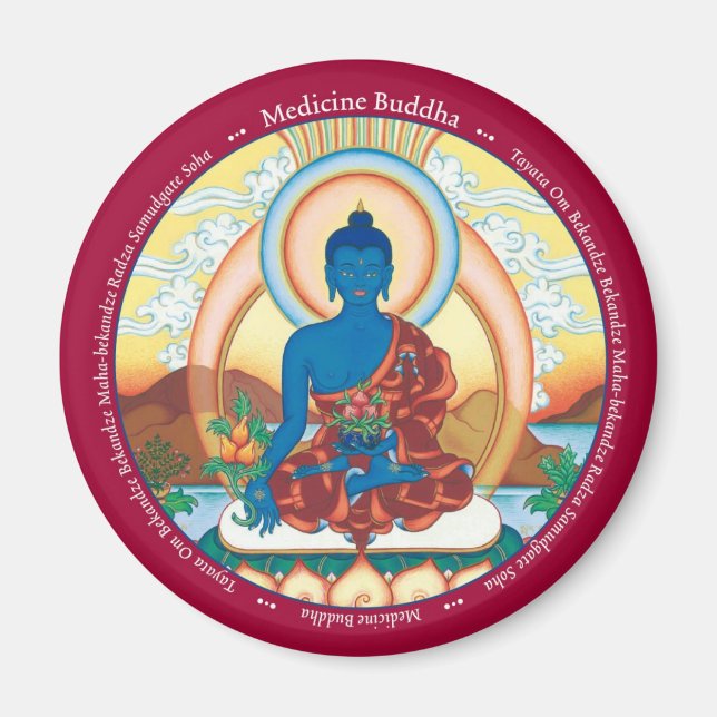 MAGNET Medicine Buddha - mit Mantra (Vorne)