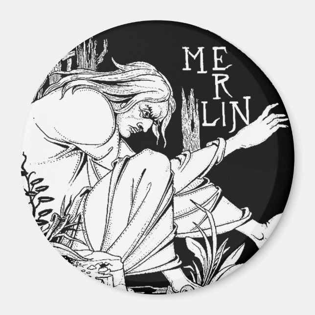 Magnet: Merlin - von Aubrey Beardsley Magnet (Vorne)