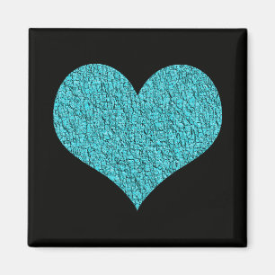 Magnet mit blauer Textur Herz