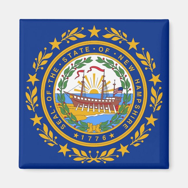 Magnet mit der Flagge des Staat von New Hampshire  (Vorne)