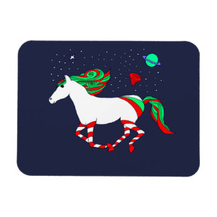 Magnet mit einem Bild von Weihnachtspferd