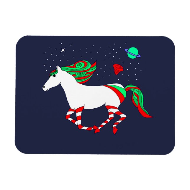 Magnet mit einem Bild von Weihnachtspferd (Horizontal)