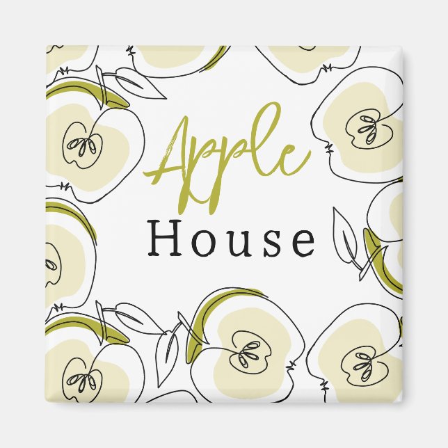 Magnet mit einem Muster Apfel gezeichnet. (Vorne)