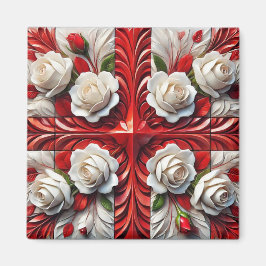 Magnet mit englischer Rose Design