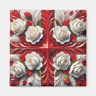 Magnet mit englischer Rose Design