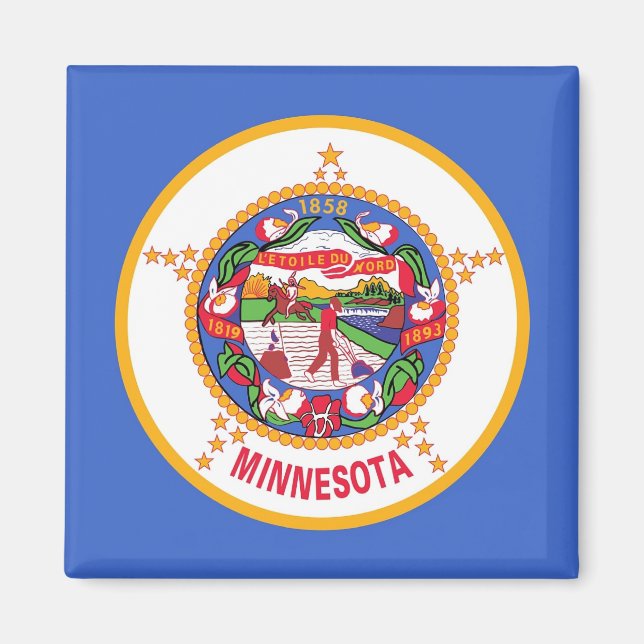 Magnet mit Flag Minnesota Staat - USA (Vorne)