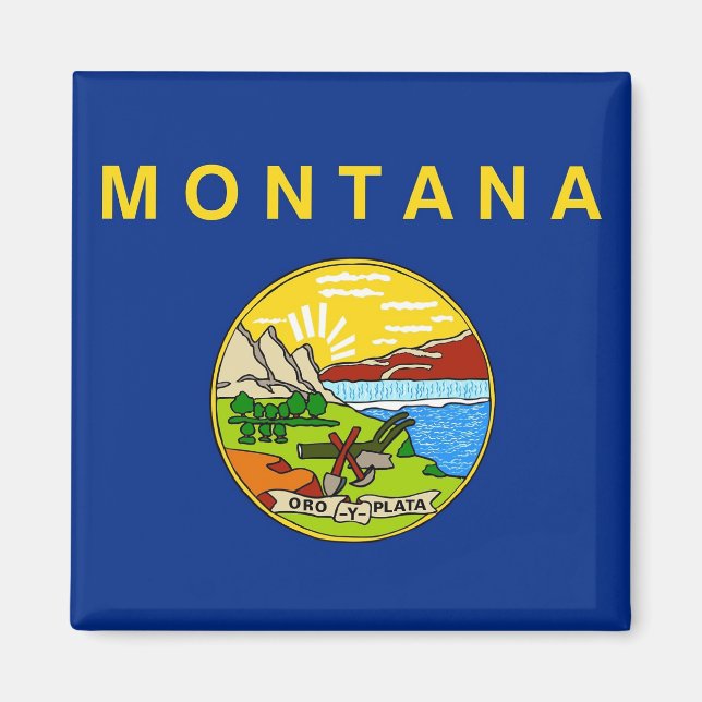 Magnet mit Flag Montana Staat - USA (Vorne)
