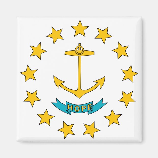 Magnet mit Flag von Rhode Island Staat - USA (Vorne)