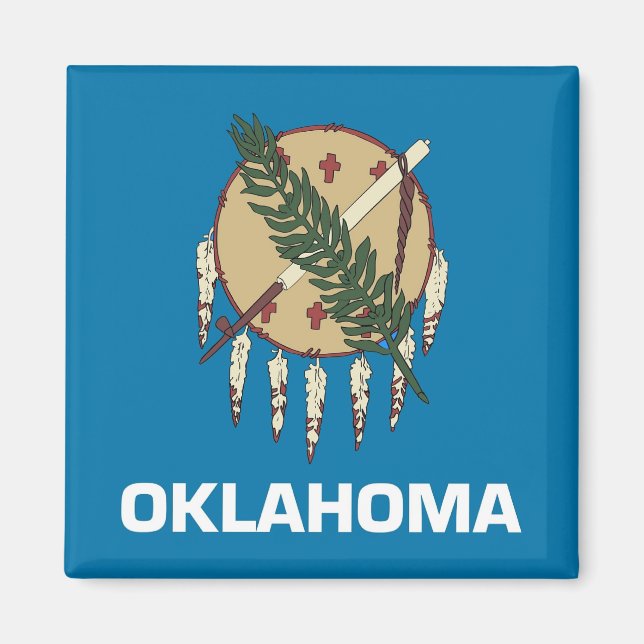 Magnet mit Flagge des Staat Oklahoma - USA (Vorne)