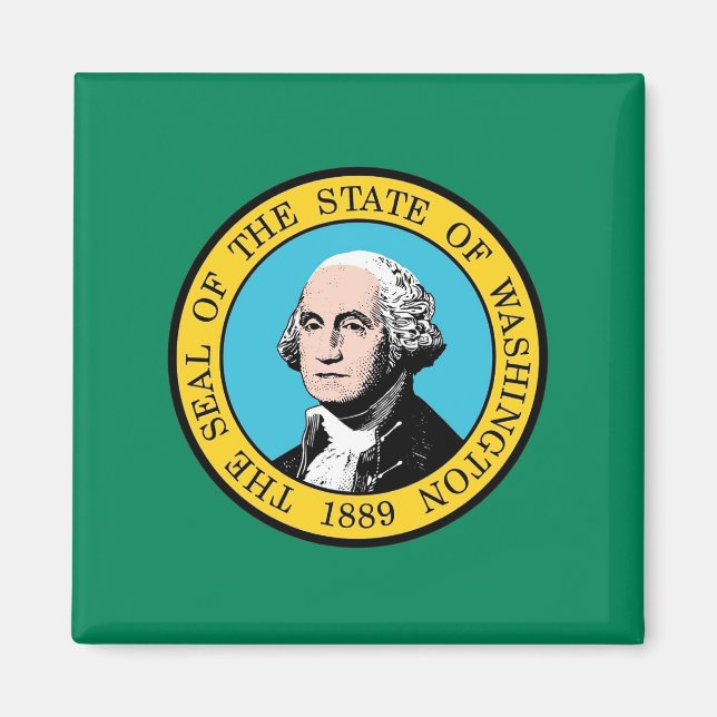 Magnet mit Flagge des Washingtoner Staat - USA (Vorne)