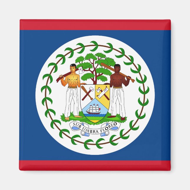Magnet mit Flagge von Belize (Vorne)