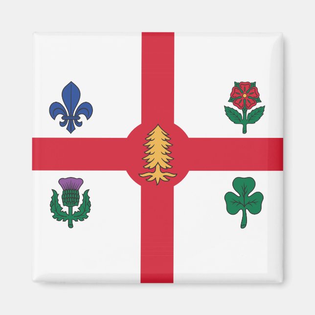 Magnet mit Flagge von Montreal, Kanada (Vorne)