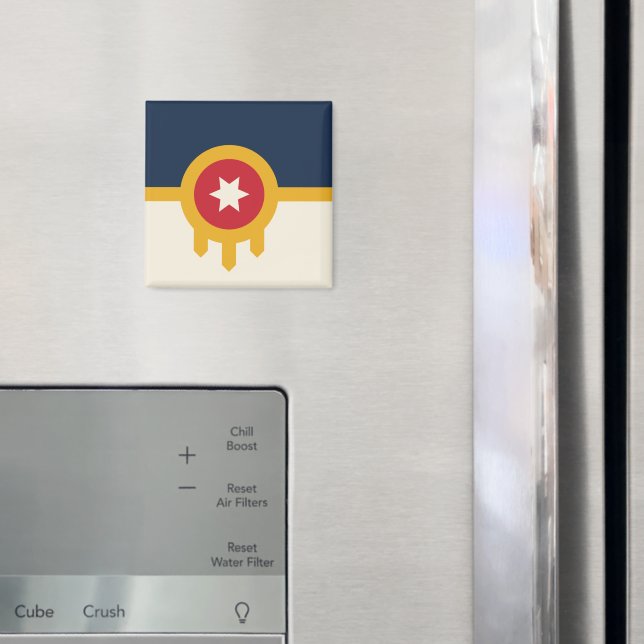 Magnet mit Flagge von Tulsa, Oklahoma (In Situ (Kühlschrank))