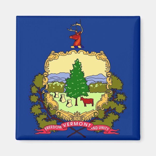Magnet mit Flagge von Vermont Staat - USA (Vorne)