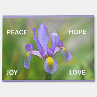 Magnet mit Irisblume und Advent-Themen