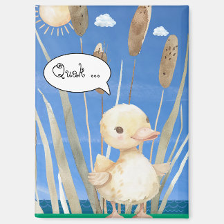 Magnet mit kleine Ente im Schilf am See