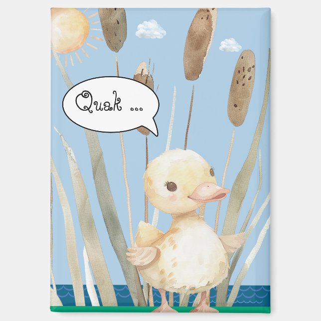 Magnet mit kleine Ente im Schilf am See 3 (Vorderseite)