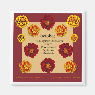 Magnet mit Oktober-Geburts-Monats-Blume die