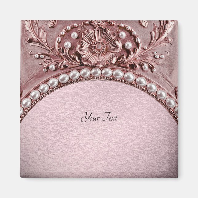 Magnet mit rosa Blume (Vorne)