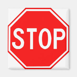 Magnet mit Stoppzeichen