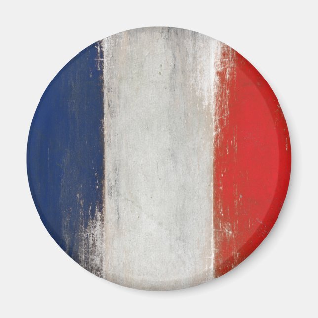 Magnet mit Vintager französischer Flagge (Vorne)