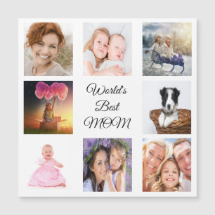 Magnet mit weißem Fotocollage für die beste Mutter
