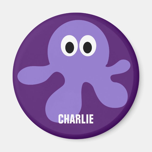 Magnet monogramme personnalisé de la pieuvre (Devant)
