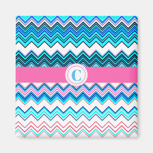 Magnet Motif ZigZag monogramme