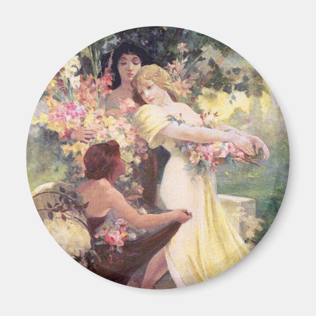 Magnet : Mucha - Esprit du printemps (Devant)