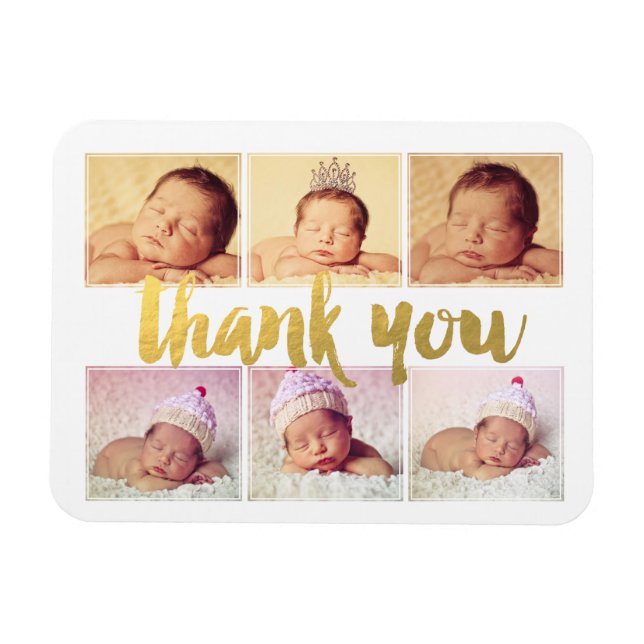 MAGNET New Baby Birth Ankündigung Vielen Dank (Horizontal)